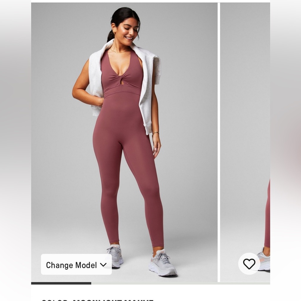 Twist Front Oasis Jumpsuit 7/8 Fabletics Mauve